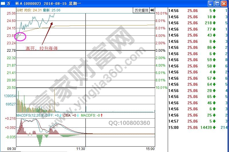 萬(wàn)科A分時(shí)圖