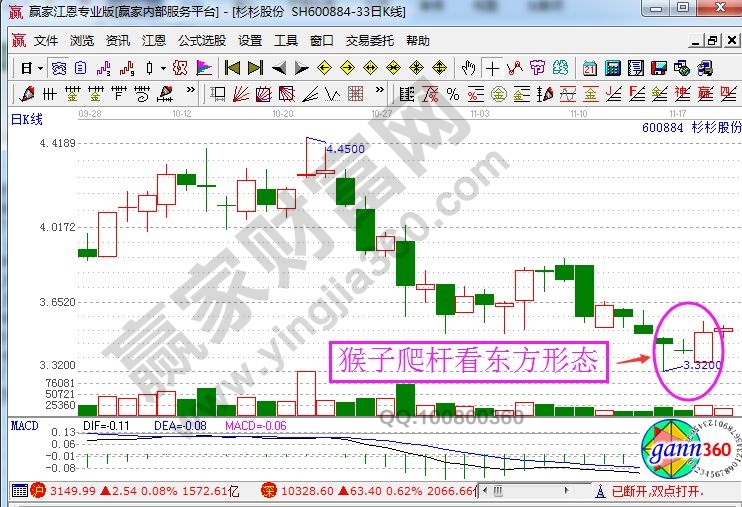 猴子爬桿看東方形態1